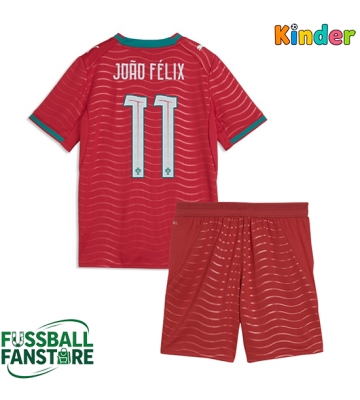 Portugal Joao Felix #11 Replik Heimtrikot Kinder WM 2026 Kurzarm (+ Kurze Hosen)